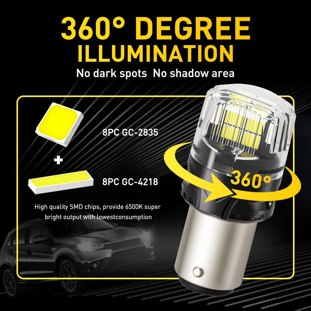 AUXITO 1157 P21/5W BAY15D Canbus LED | 2pc DRL Brake Reverse