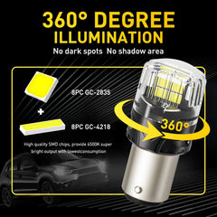 AUXITO 1157 P21/5W BAY15D Canbus LED | 2pc DRL Brake Reverse