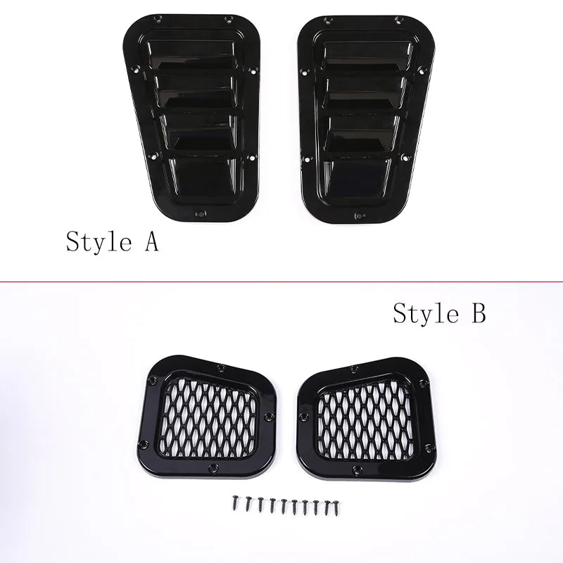 Car Decorative Front Hood Bonnet Side Trim Cover Steel Air Flow Intake Scoop Vent Snow Cover for Land Rover Defender 2004-19