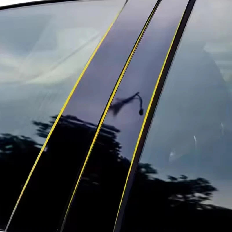 6Pcs Car Door Window Pillar Center Post Trim Stickers For Chrysler 300C 2004-2010 2005 2006 2007 2008 Auto Styling Accessories