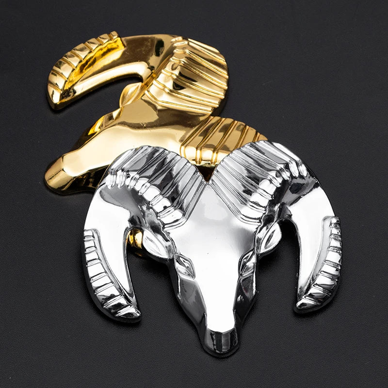 3D Metal Chrome Ram Head Emblem Badge for Dodge | Car Body Rear Trunk Styling Sticker