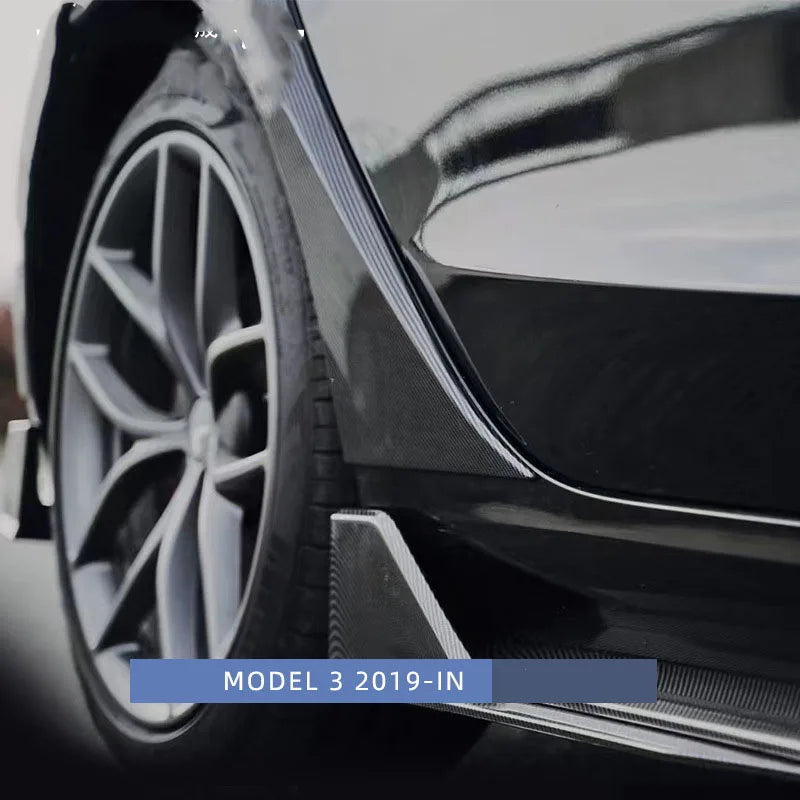 Wide Body Kit for Tesla Model 3 (2019+) | ABS Carbon Fiber Splash Guard, Mudguard & Fender Extensions