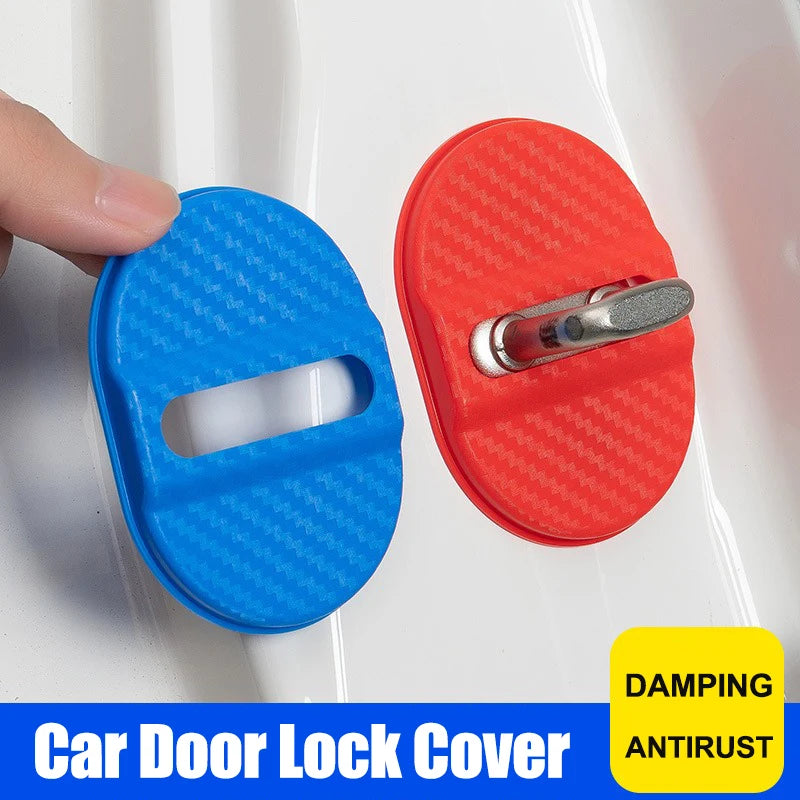 Door Lock Cover Anti-Rust Latch Protector Stickers for Ford Mustang / Bronco / Focus | 4-Piece