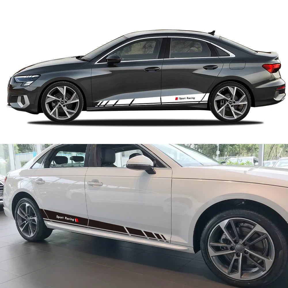Sport Racing Door Side Edge Decal for Audi A3 / S3 / RS3 (8V, 8P, 8Y, 8L) | 2-Piece Vinyl Sticker