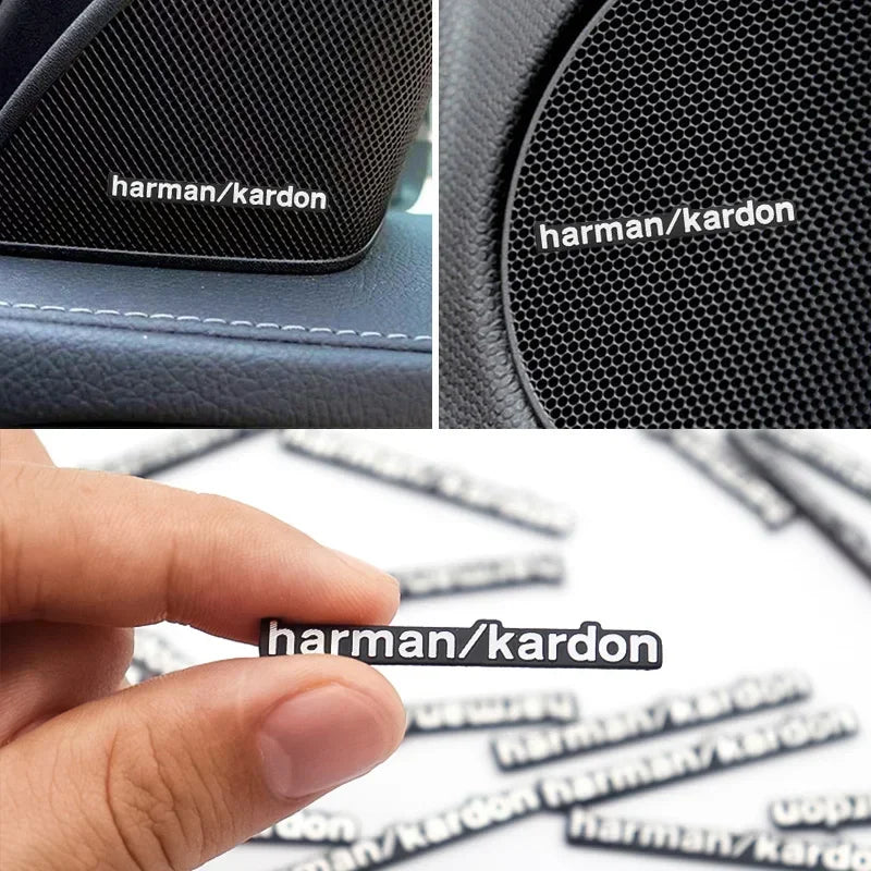 Harman Kardon 3D Aluminum Sticker Decal for Mercedes-Benz / BMW / Land Rover / Volvo | Speaker Badge
