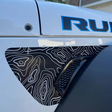 Load image into Gallery viewer, Jeep Wrangler JL / JLU &amp; Gladiator JT Topographic Fender Vent Decal – PVC Vinyl Sticker (2018–2026)