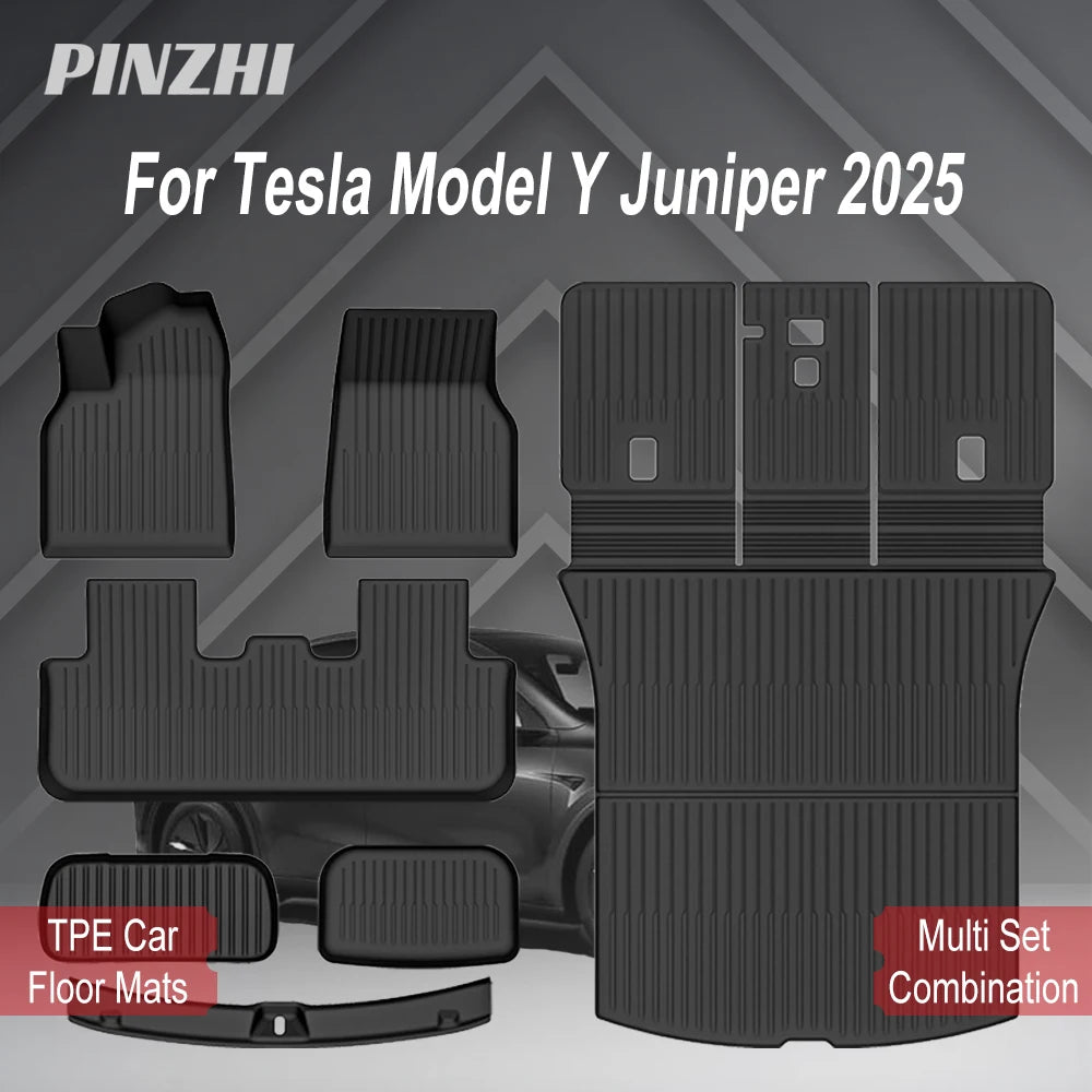 TPE Floor Mats & Luggage Mat for Tesla Model Y Juniper Premium / Performance (2025+) | All-Weather Set
