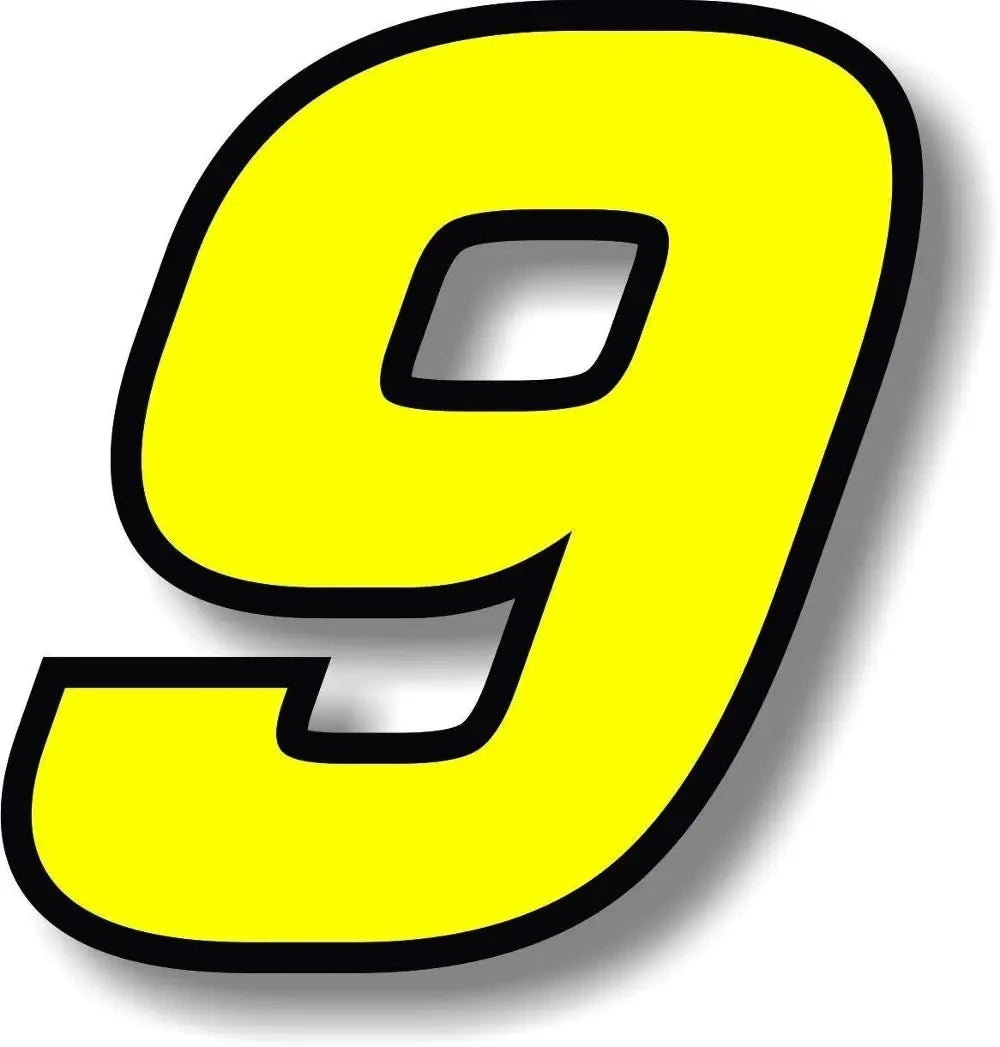Number Sticker Invidual F155 Number Vinyl Sticker – Yellow Black Border | Digits 0–9 | 2 Sizes ...