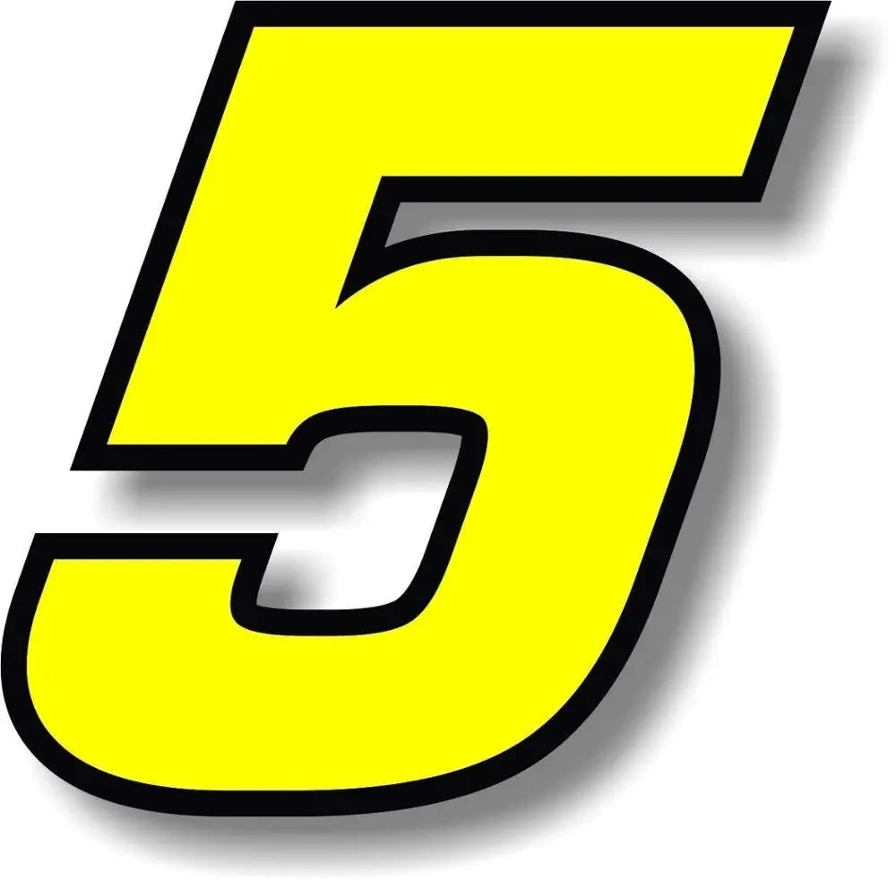 Number Sticker Invidual F155 Number Vinyl Sticker – Yellow Black Border | Digits 0–9 | 2 Sizes ...