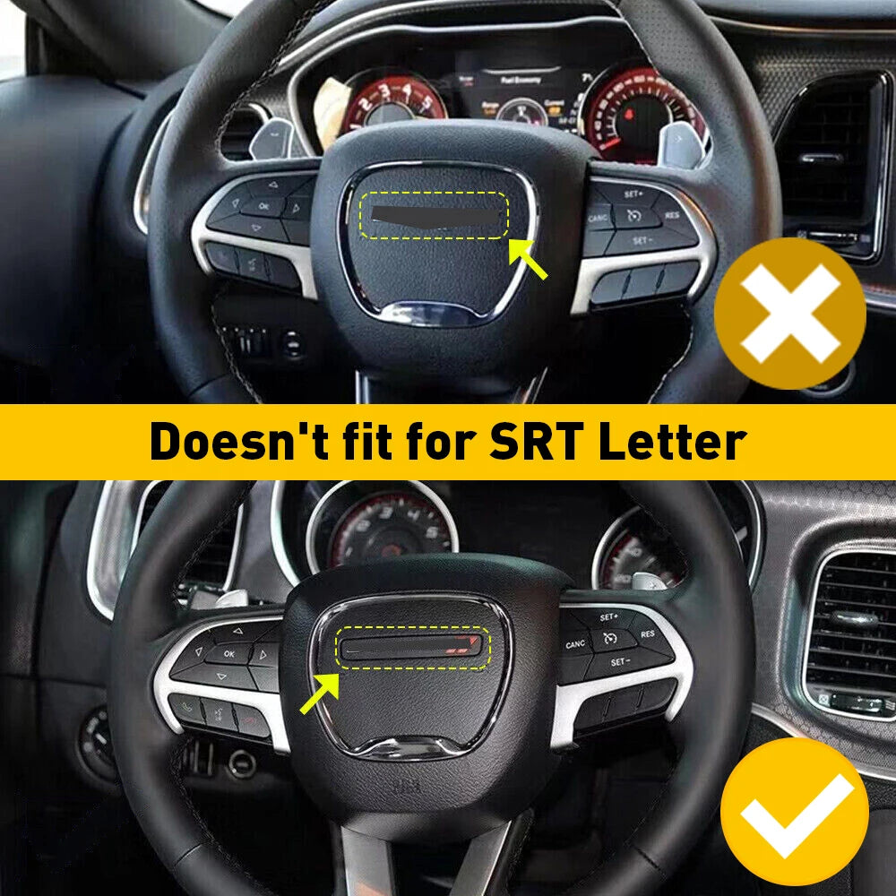 Steering Wheel Decoration Cover Trim Sticker for Dodge Challenger / Charger / Durango | OXILAM