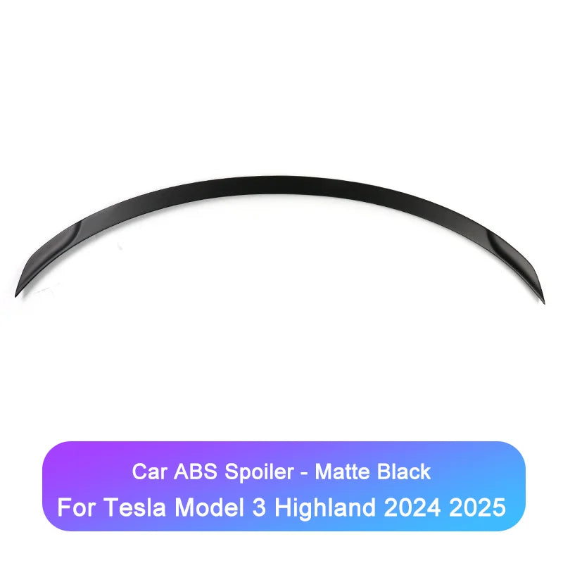 Matte Carbon ABS Rear Trunk Spoiler for Tesla Model 3 Highland Performance (2025) | Boot Wing