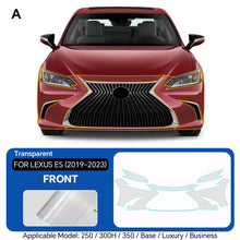 Load image into Gallery viewer, Precut PPF for Lexus ES 250 / 300h / 350 (2019–2023) | TPU Paint Protection Film Clear Bra