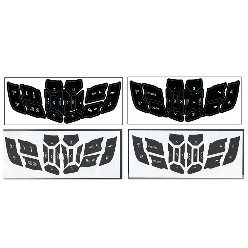 Steering Wheel Button Repair Sticker | 1-Piece Black Vinyl Control Decal for Cars