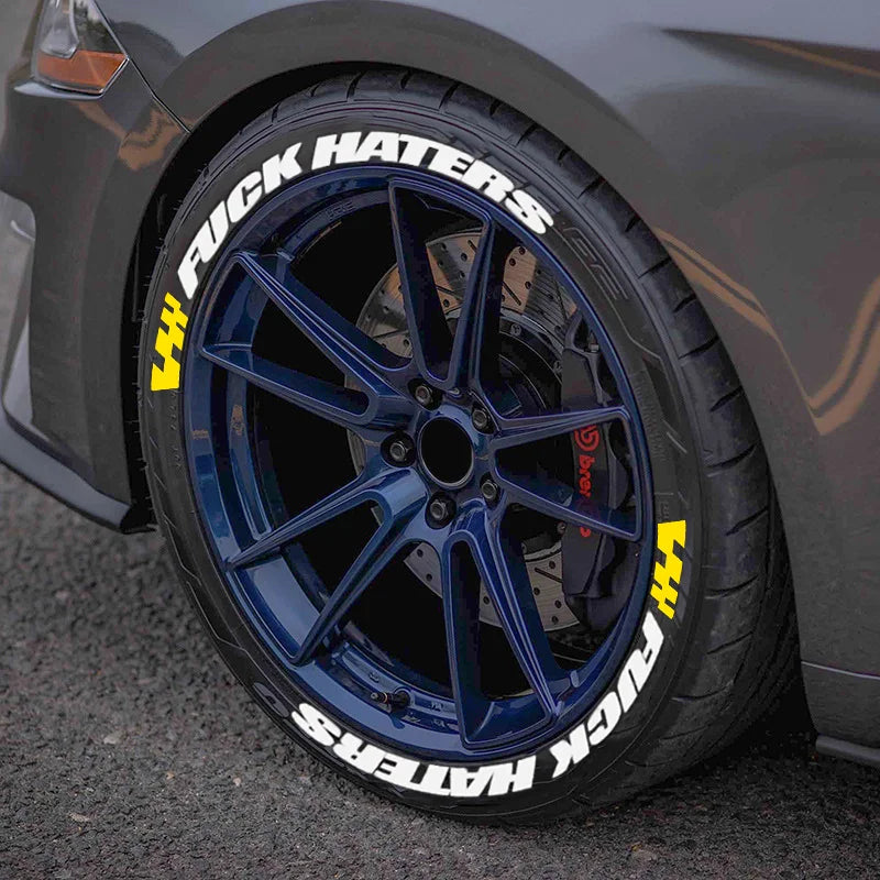 FUXK HATERS Tire Lettering Sticker 1.06" | Universal PVC Sidewall