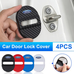 Door Lock Cover Anti-Rust Latch Protector Stickers for Ford Mustang / Bronco / Focus | 4-Piece