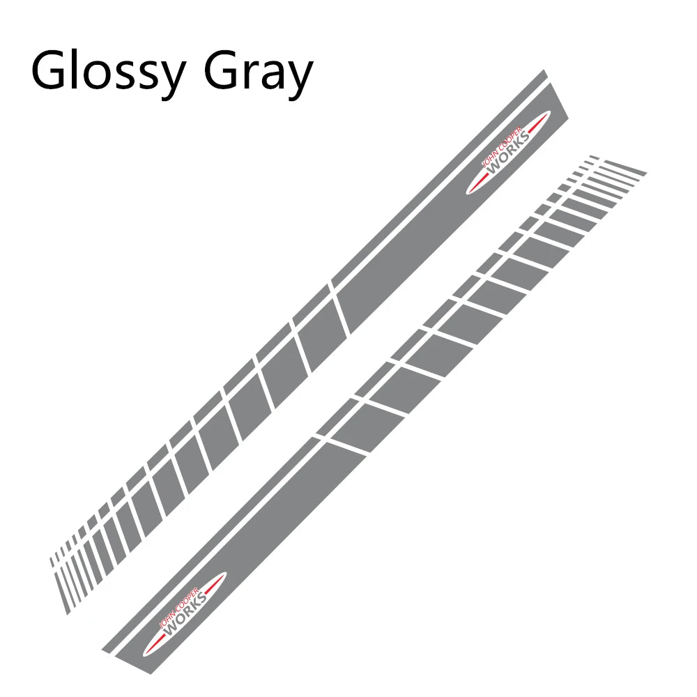 JCW Door Side Skirt Stripe Decal for Mini Cooper | 2-Piece Vinyl Decoration Kit