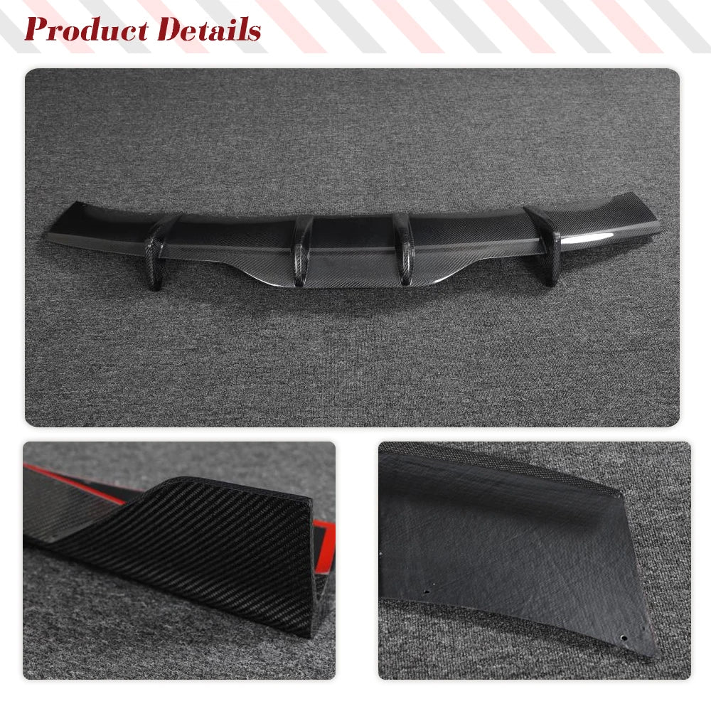 Real Carbon Fiber Rear Canard Diffuser Lip Body Kit for Tesla Model S Plaid (2021–2023)