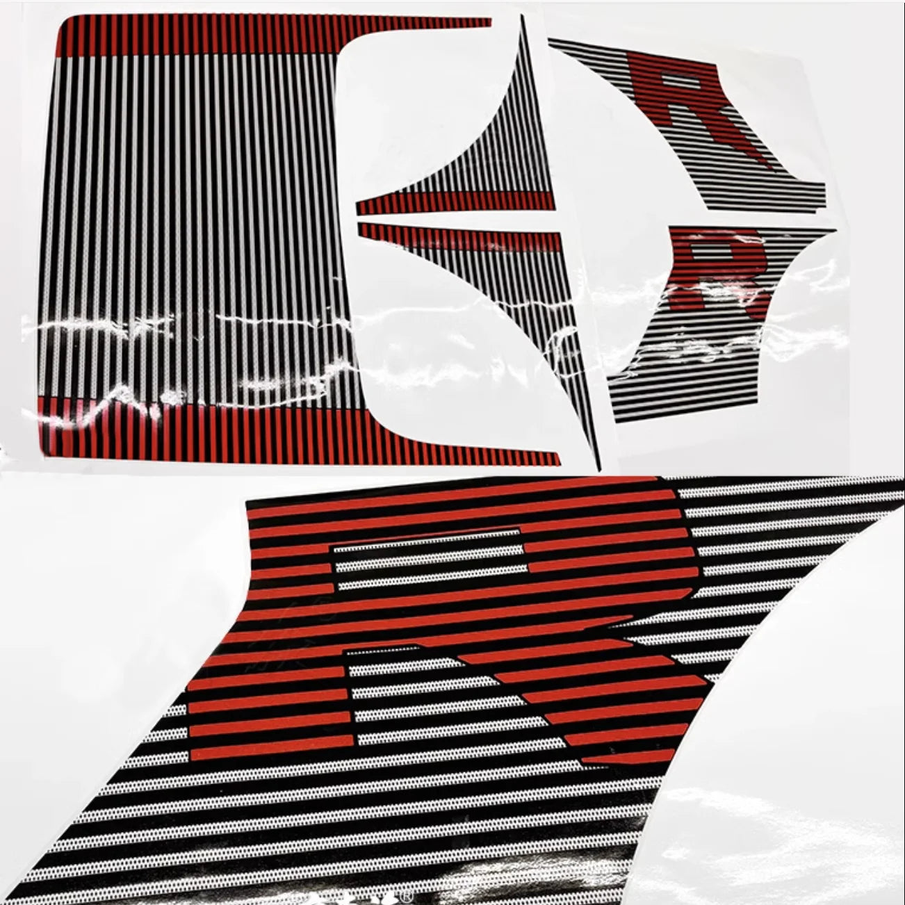 Sport R Bedside & Hood Stripe Decal Kit for Ford F-150 Raptor (2024) | Matte Black + Red Precut Vinyl