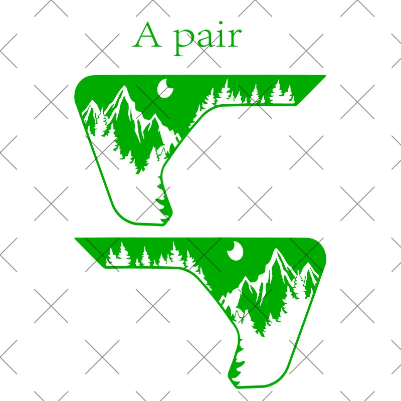 Mountains and Trees Car Stickers Decoration Fender Vent Exterior Accessories Vinyl Decals for Jeep Wrangler JL JLU JT 2018-2026