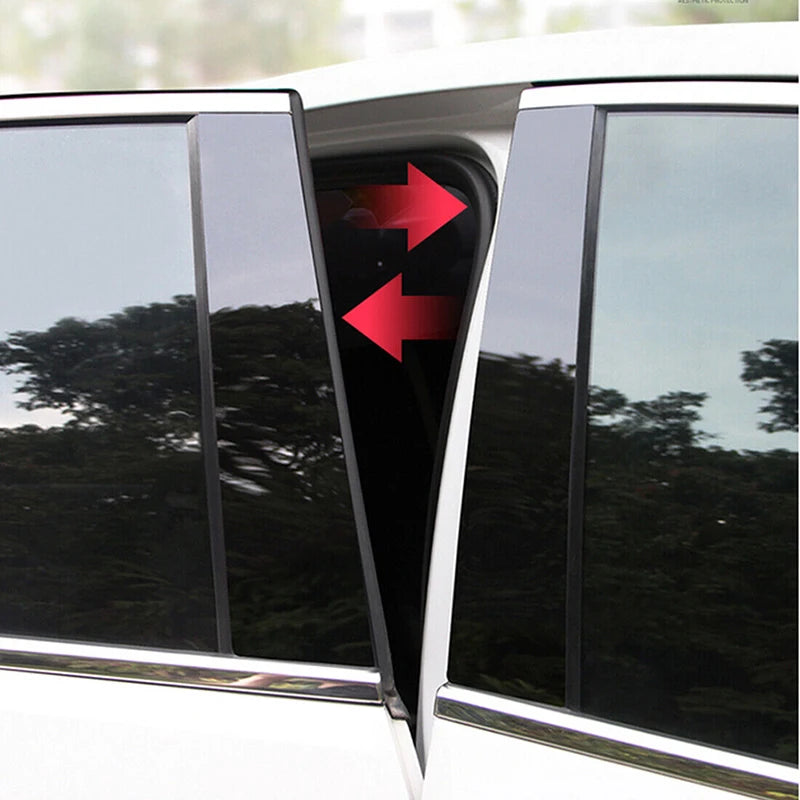 For Range Rover Evoque L538  5-Door 2013-2018 6Pcs Car Door Window Pillar Posts Trim Cover Sticker Glossy Black Exterior Parts