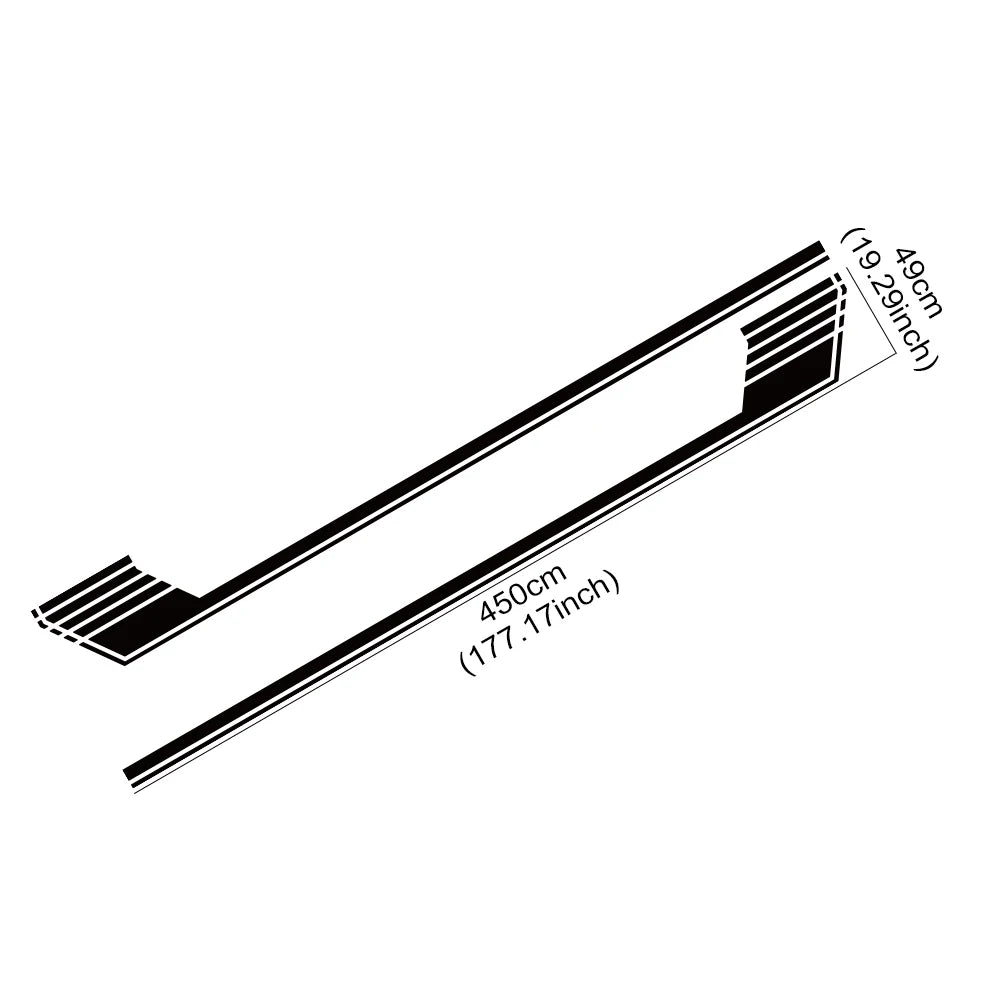 Long Side Door Skirt Stripe Decal for Ford F-150 Raptor | Self-Adhesive Vinyl Kit