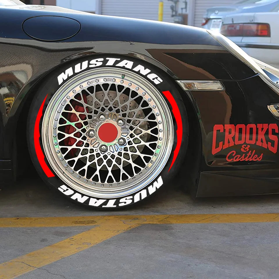 Mustang Tire Lettering Sticker | 3D Waterproof Separated Letter Sidewall Decal
