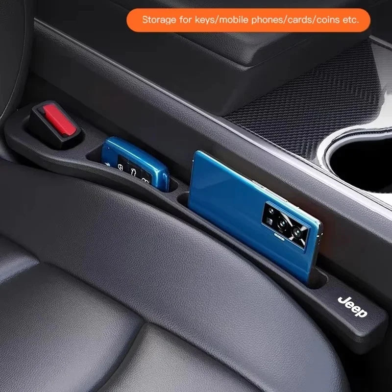 Seat Gap Filler Leak Strip with Storage Slot for Jeep Renegade / Wrangler | 2-Piece