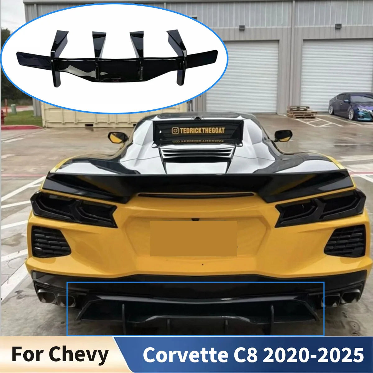 Rear Bumper Lip Diffuser Splitters Body Kit for Chevrolet Corvette C8 (2020–2025) | 5kg