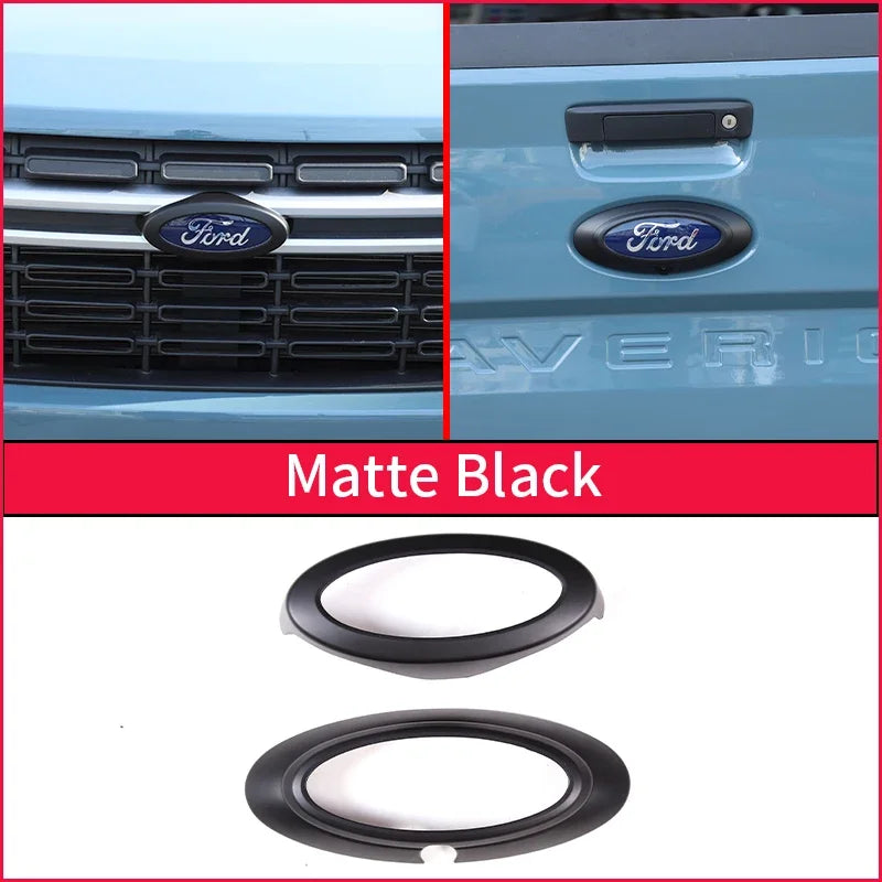 ABS Carbon Fiber / Black Logo Decoration Ring for Ford Maverick (2022+) | Front & Rear Cover