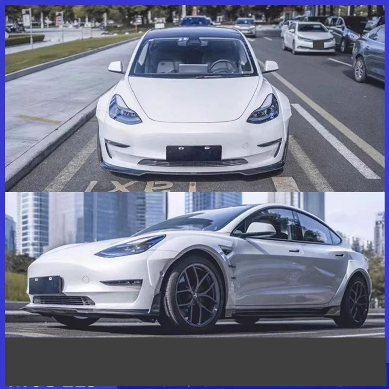 Full Carbon Fiber Body Kit for Tesla Model 3 (2019–2022) | Front Splitter, Eyebrow, Side Skirts & More