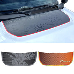 Retro Matte Topo Map & Compass Hood Decal | Off-Road Mountain Blackout Vinyl Wrap Sticker