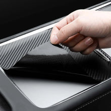 Load image into Gallery viewer, Center Console Panel Sticker for Tesla Model 3 / Model Y (2021–2023) | Wood Grain &amp; Carbon Fiber Film