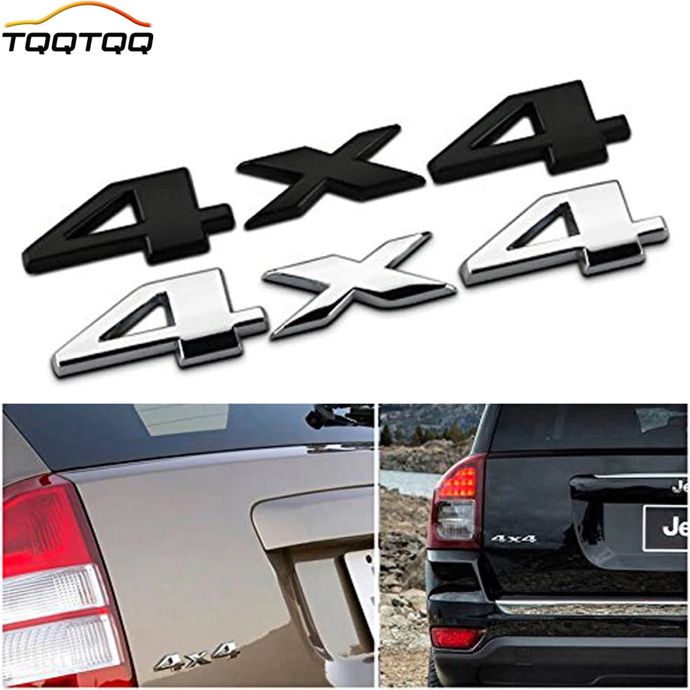 3D Chrome 4x4 Logo Decal Emblem Nameplate Badge for Jeep Liberty | Sticker