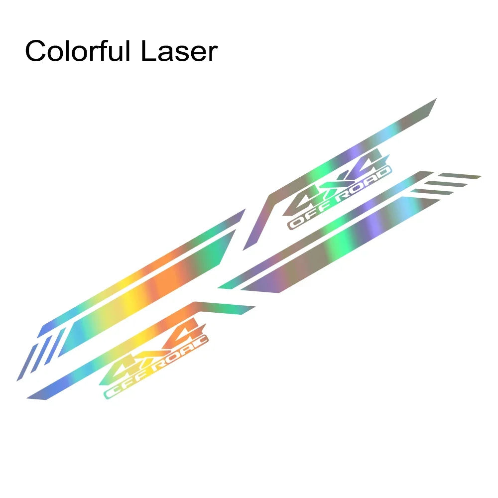 4x4 Off-Road Vinyl Decal for Cars & Pickup Trucks | 47.2" x 3.9" Body Graphic Sticker