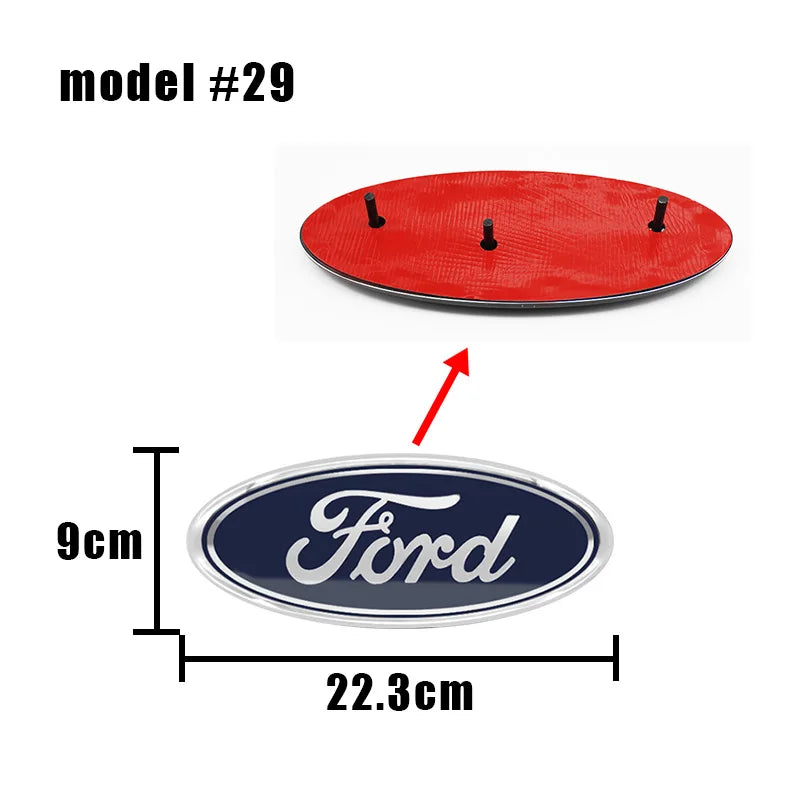 22.3X9cm Car Front Grille Emblem Sticker Rear Trunk Decal Replacement Accessories For Ford F150 F250 Edge Escape Transit Fusion