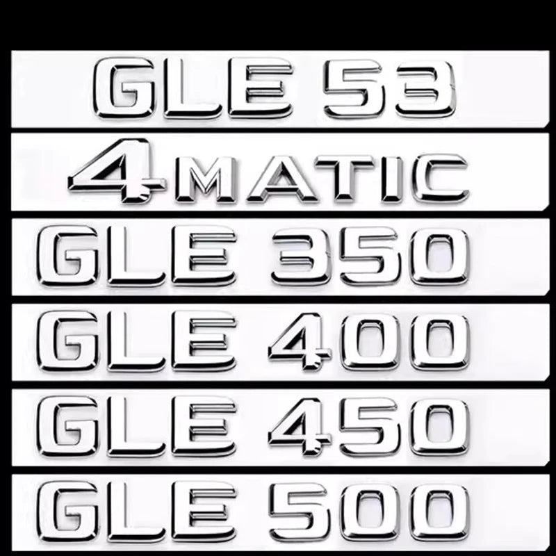 Trunk Words Logo Badge Emblem Decal for Mercedes-Benz GLE / GLE53 / GLE63 | AMG Sticker
