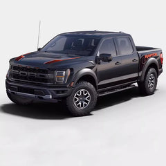 Tracery Splash Hood, Bedside & Letter Stripe Decal for Ford F-150 Raptor (2021–2023) | Vinyl Graphics Kit