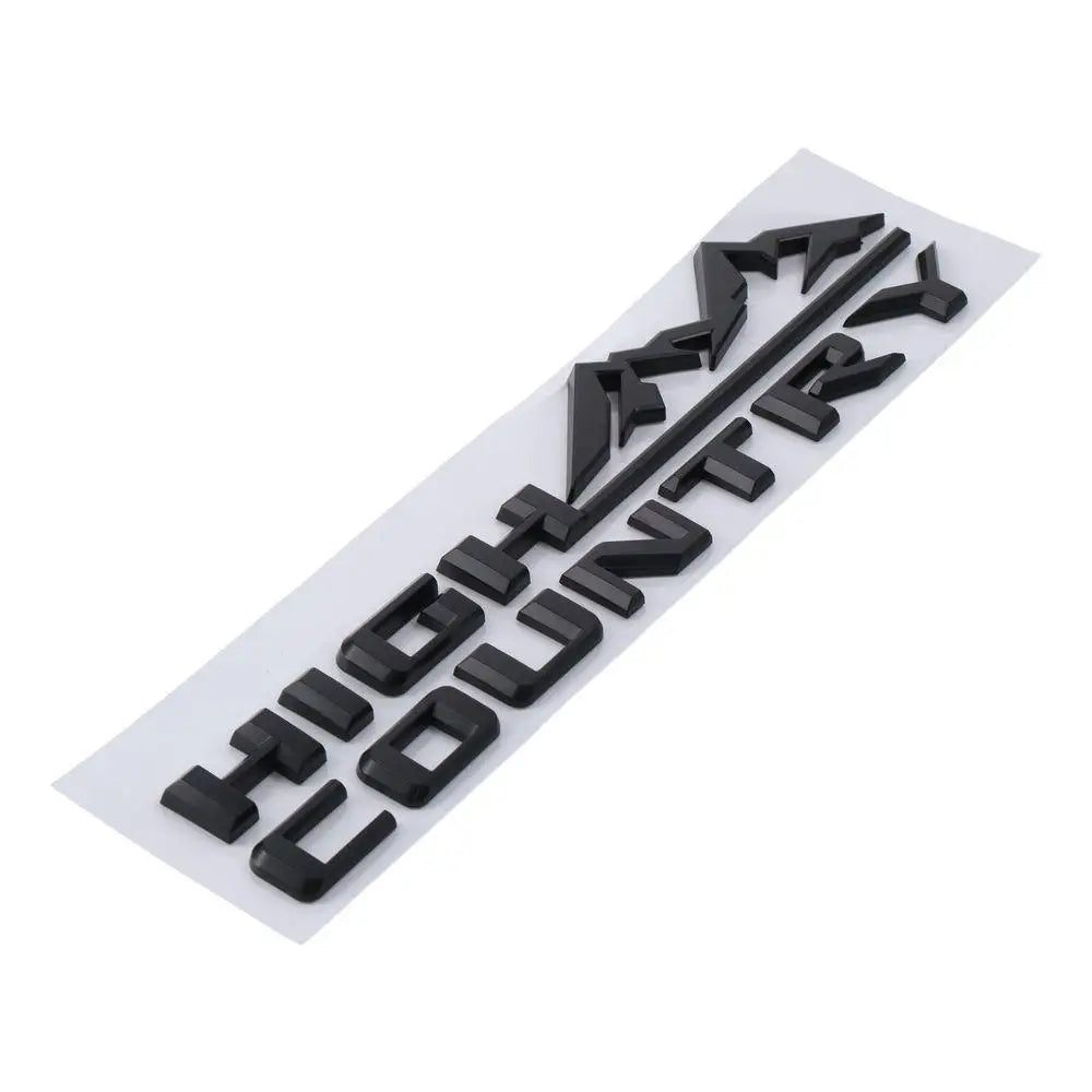 ABS High Country Logo Car Emblem Letter Style 12.01*2.95in 3D Fender Tailgate Letter Logo Badge Black Car Bumper Sticker Badge