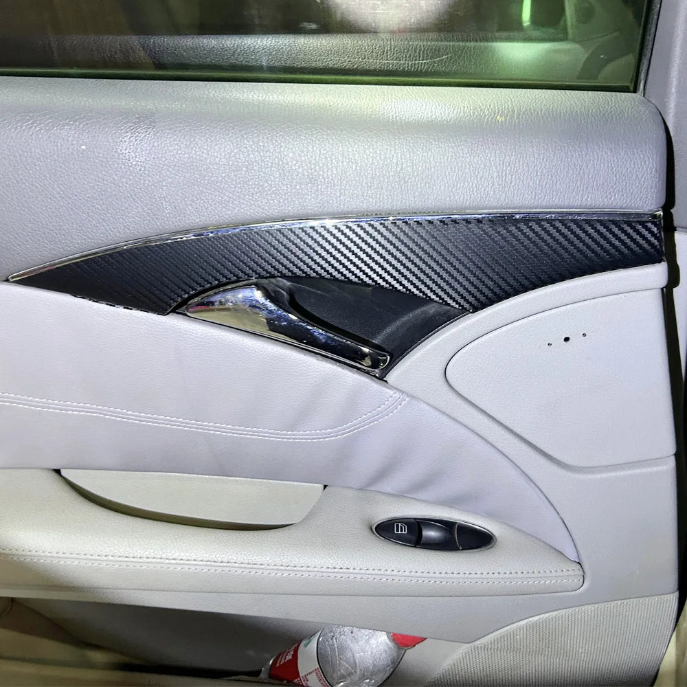 Interior Central Control Panel & Door Handle Trim for Mercedes-Benz E-Class W211 (2003–2008) | Carbon Fiber