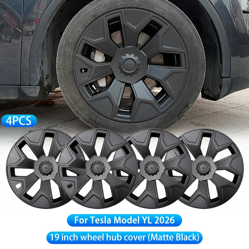 19" Replacement Hub Cap Wheel Covers for Tesla Model Y (2026) | 4-Piece Set