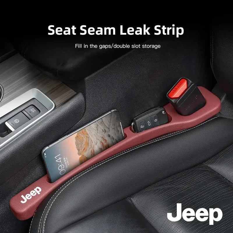 Seat Gap Filler Leak Strip with Storage Slot for Jeep Renegade / Wrangler | 2-Piece