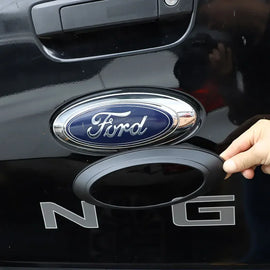 Rear Badge Ring Logo Frame Cover Trim for Ford Ranger (2015–2023) | Piano Black / Carbon / Matte Black