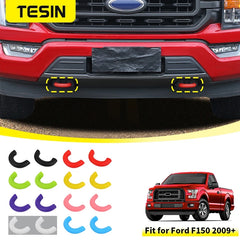 TESIN TPE Car Front Bumper Trailer Tow Hook Ring Protective Cover for Ford F150 2009-2021 2022 2023 2024 Exterior Accessories