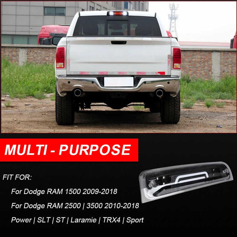 Rear LED Cargo Light LED Tail 3rd Third Brake Lamp for Dodge Ram 1500 2500 3500 Series 2003-2008 2010-2018 Additional Taillight