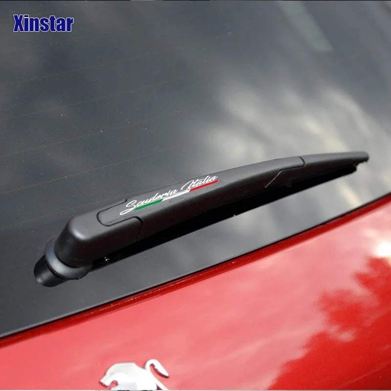 4PCS Scuderia Italia Windshield Wiper Stickers - Side Skirt Decals for Fiat 500, Abarth 595, 695