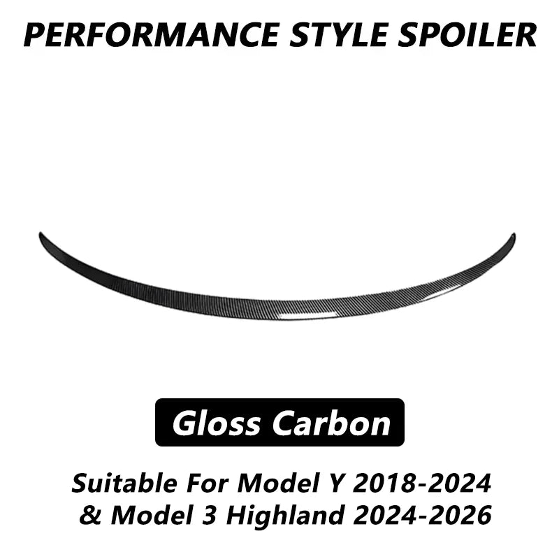 Performance-Style ABS Rear Trunk Spoiler for Tesla Model 3 / Model 3 Highland / Model Y (2018–2026)