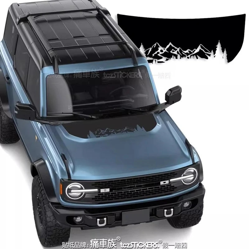 Hood Sporty Fashionable Professional Vinyl Kit for Ford Bronco | PVC Appearance Wrap