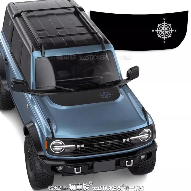 Hood Sporty Fashionable Professional Vinyl Kit for Ford Bronco | PVC Appearance Wrap