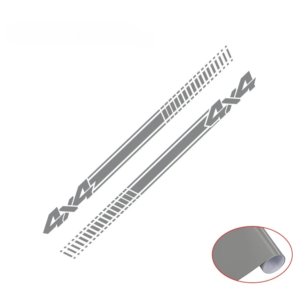 4x4 Off-Road Side Stripe Decal | 2-Piece Self-Adhesive Vinyl Sticker for Pickup Trucks & SUVs