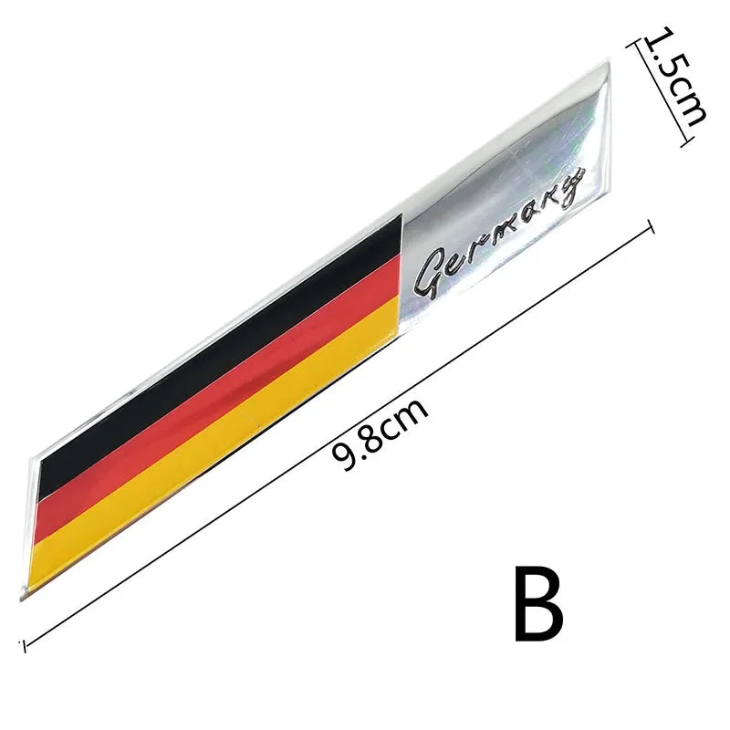 3D Germany Flag Car Sticker Decal | Universal Auto Accessory for Renault / Peugeot / Citroën